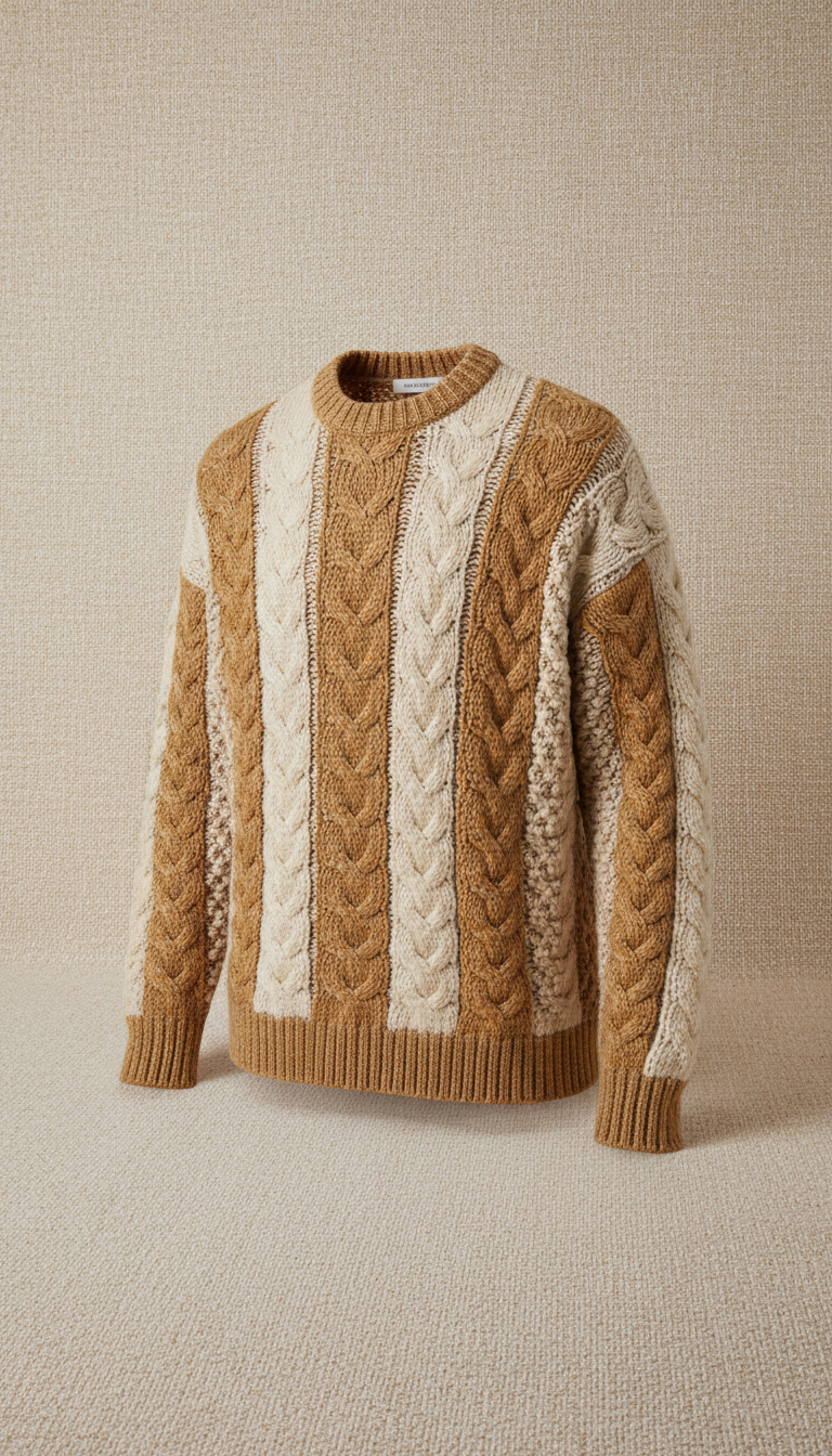 Pull torsadé en laine mérinos