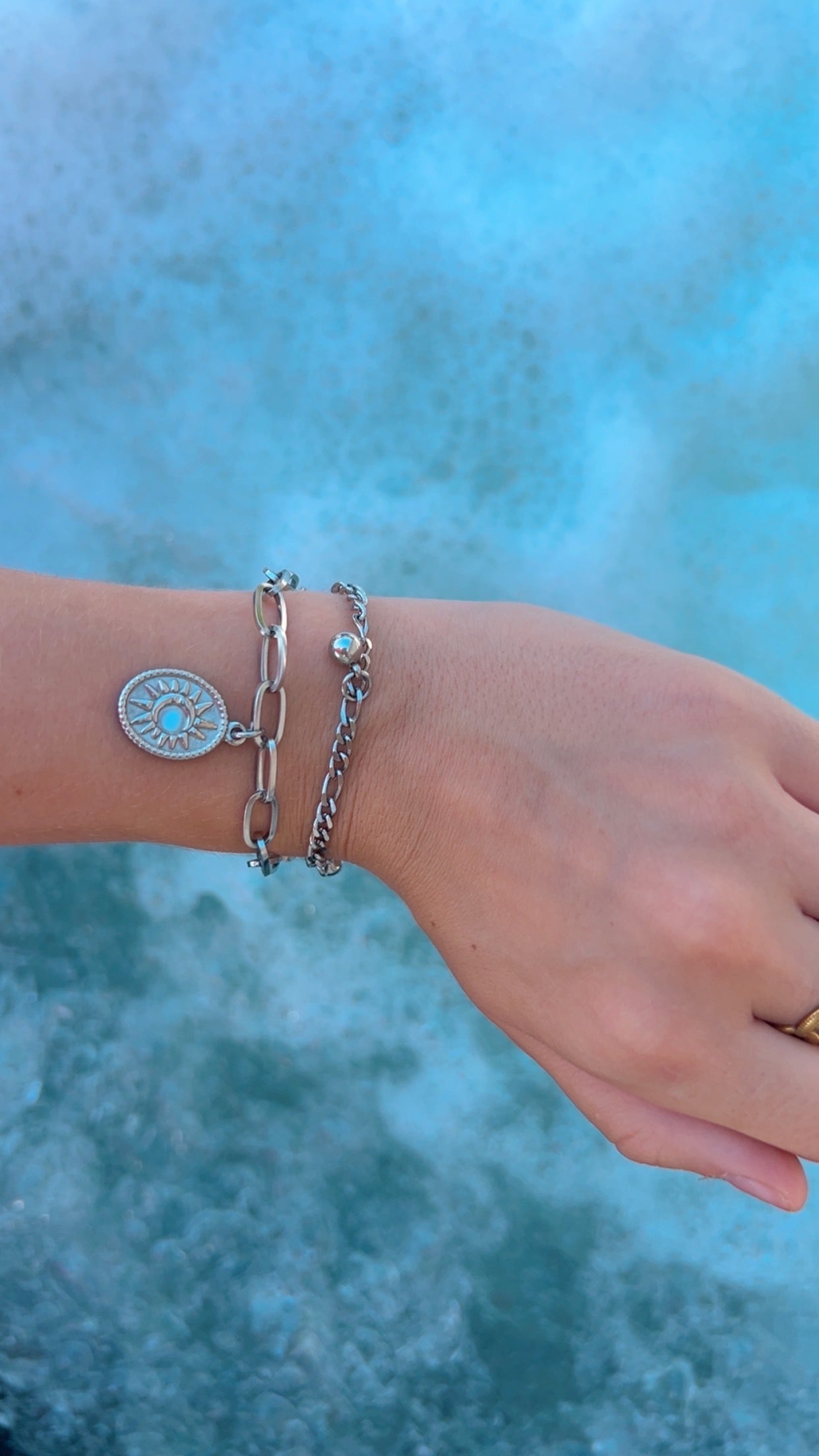 Bracelet charms double chaine