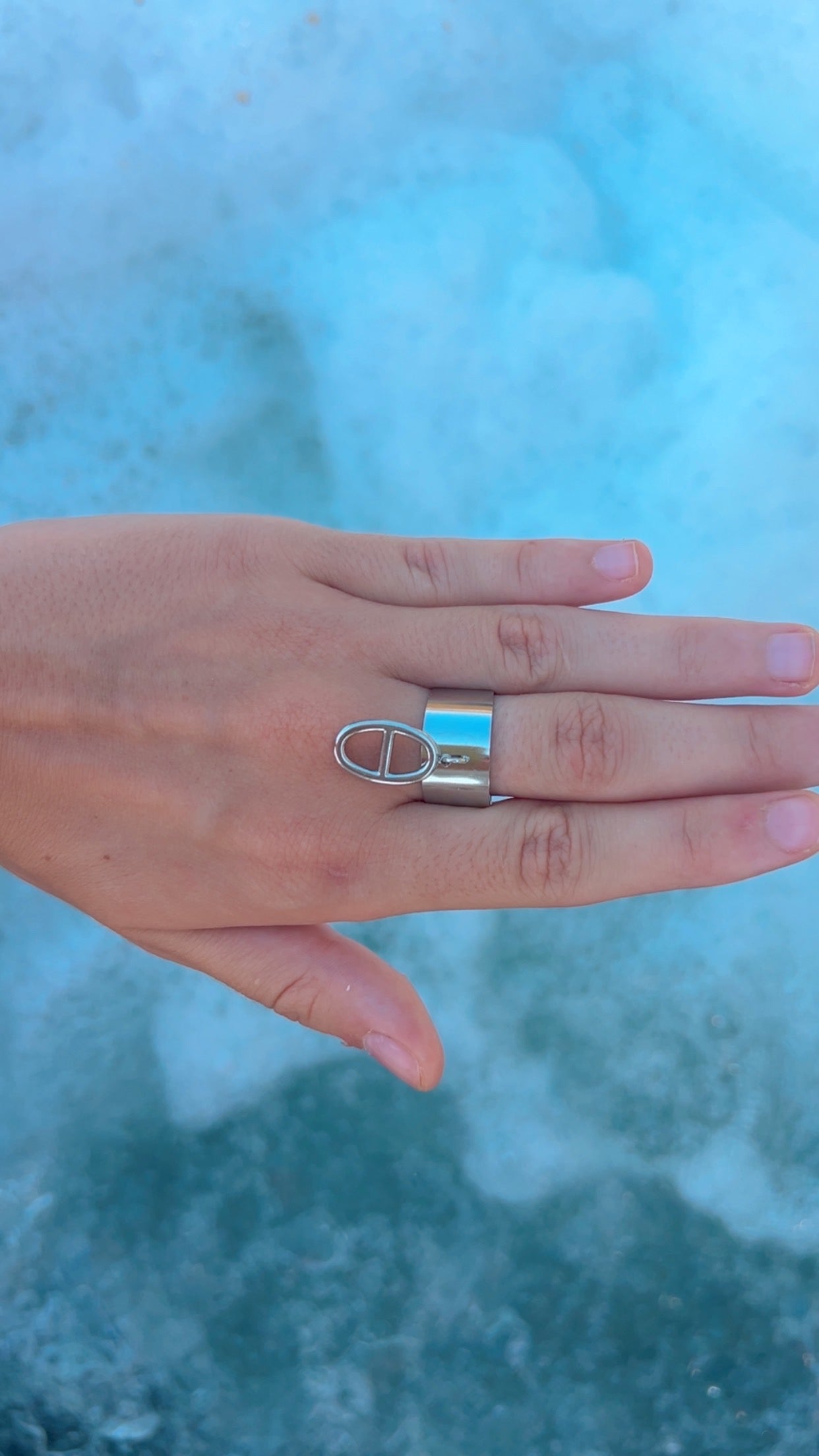 Bague breloque Maille Marine