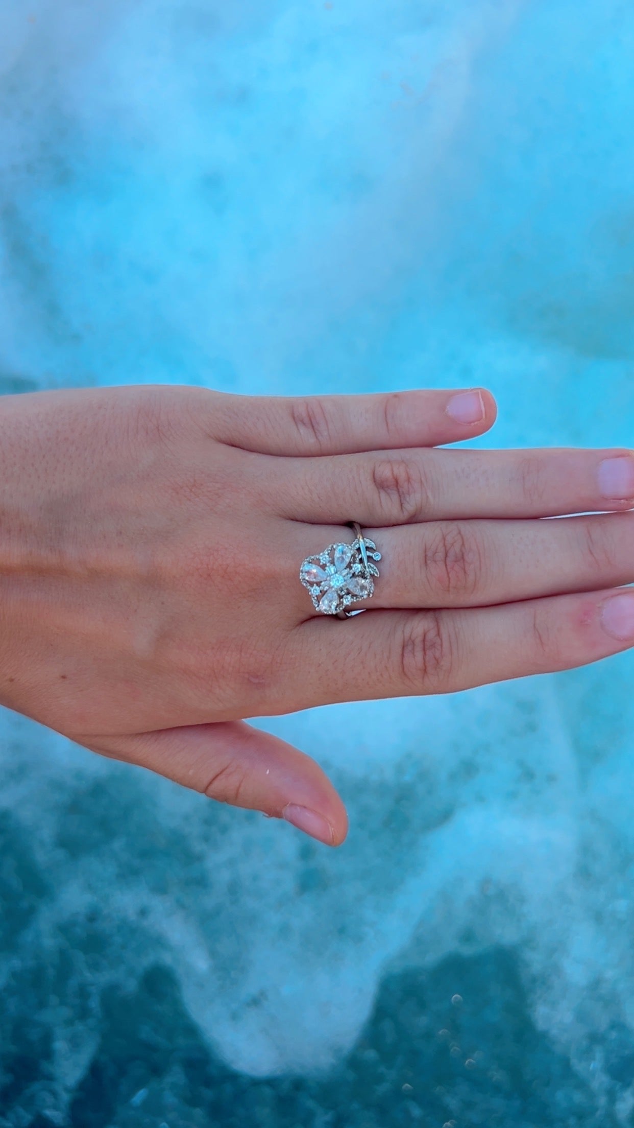Bague anti-stress fleur & feuille