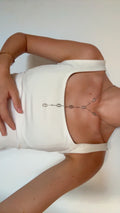 Collier Y simple Maille Marine