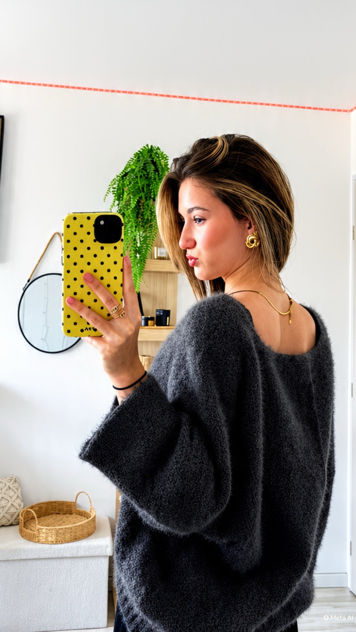 Pull maille gris
