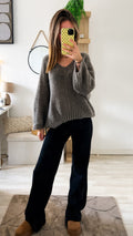 Pull maille taupe