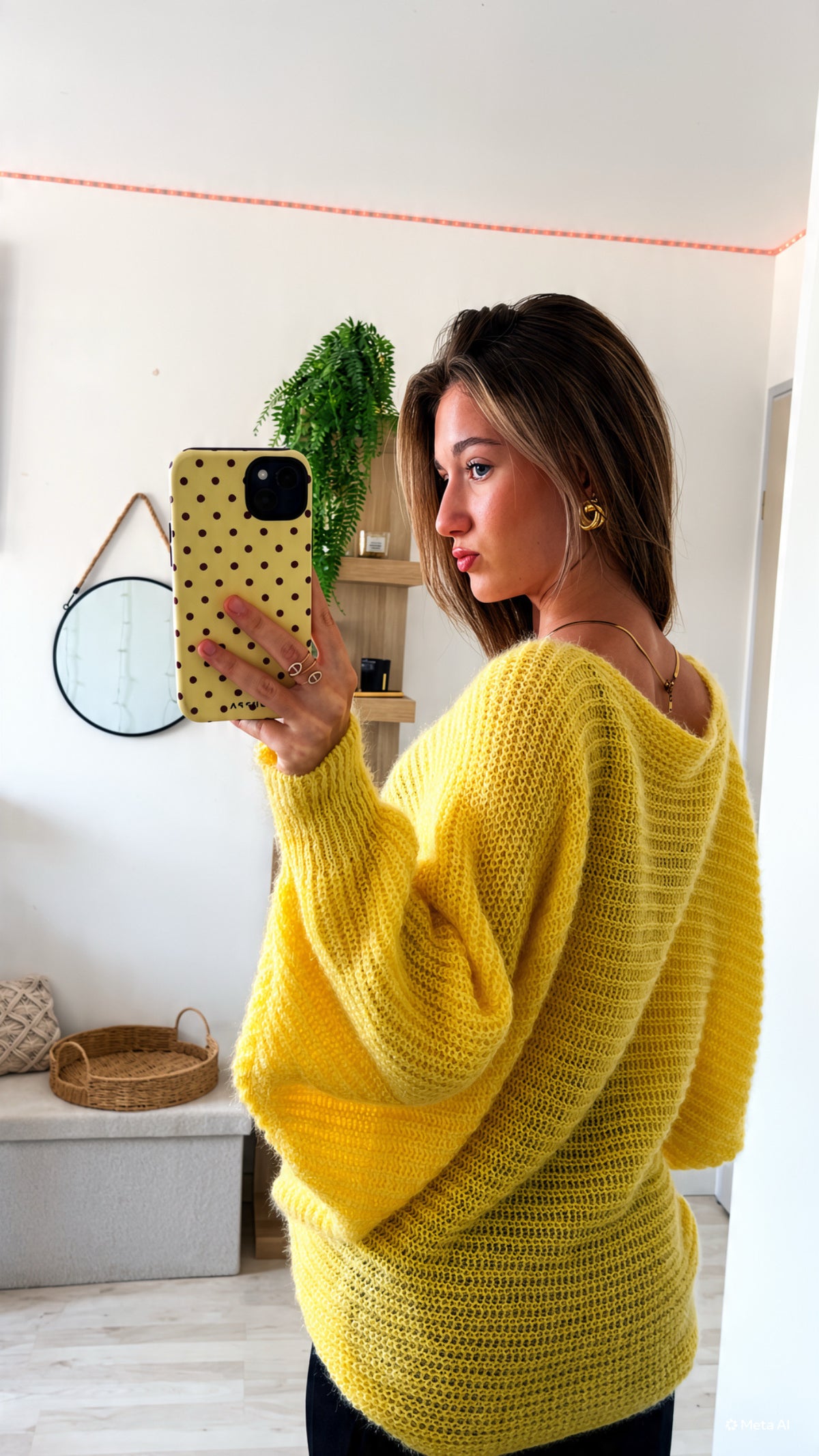 Pull maille jaune pastel