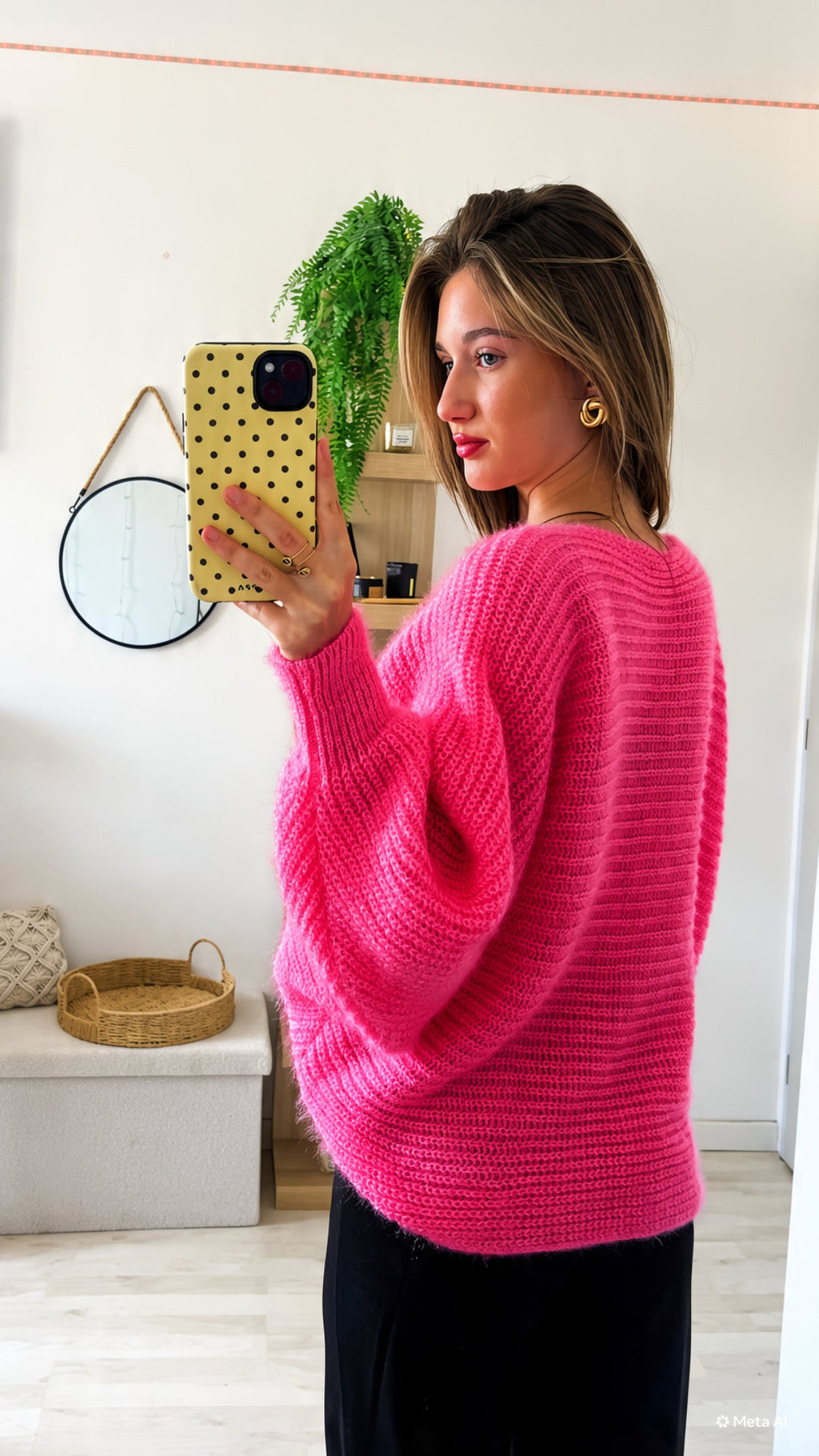 Pull maille rose