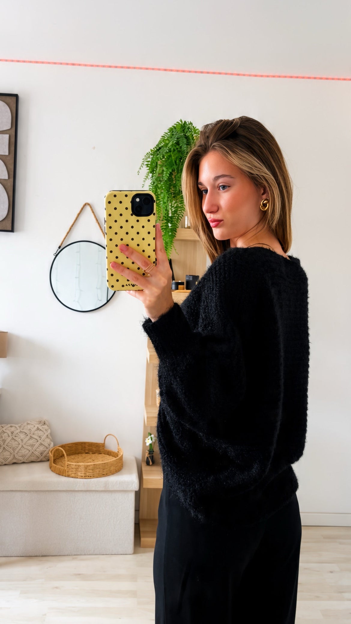 Pull maille noir