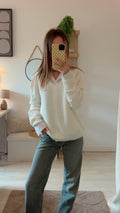 Pull à col V Blanc Crème 🤍